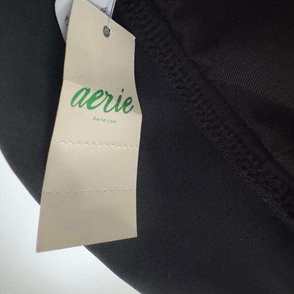 Aerie Bikini Swimsuit Set Triangle Top Striped Ruffle Bottom Black White Padding - Picture 12 of 16